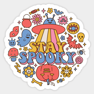 Stay spooky - 70s style retro vintage halloween Sticker